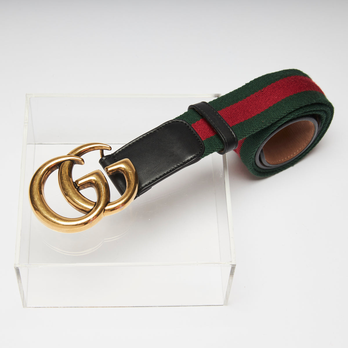 Gucci Green & Red Web Belt with G Buckle – Chicago Pawners & Jewelers