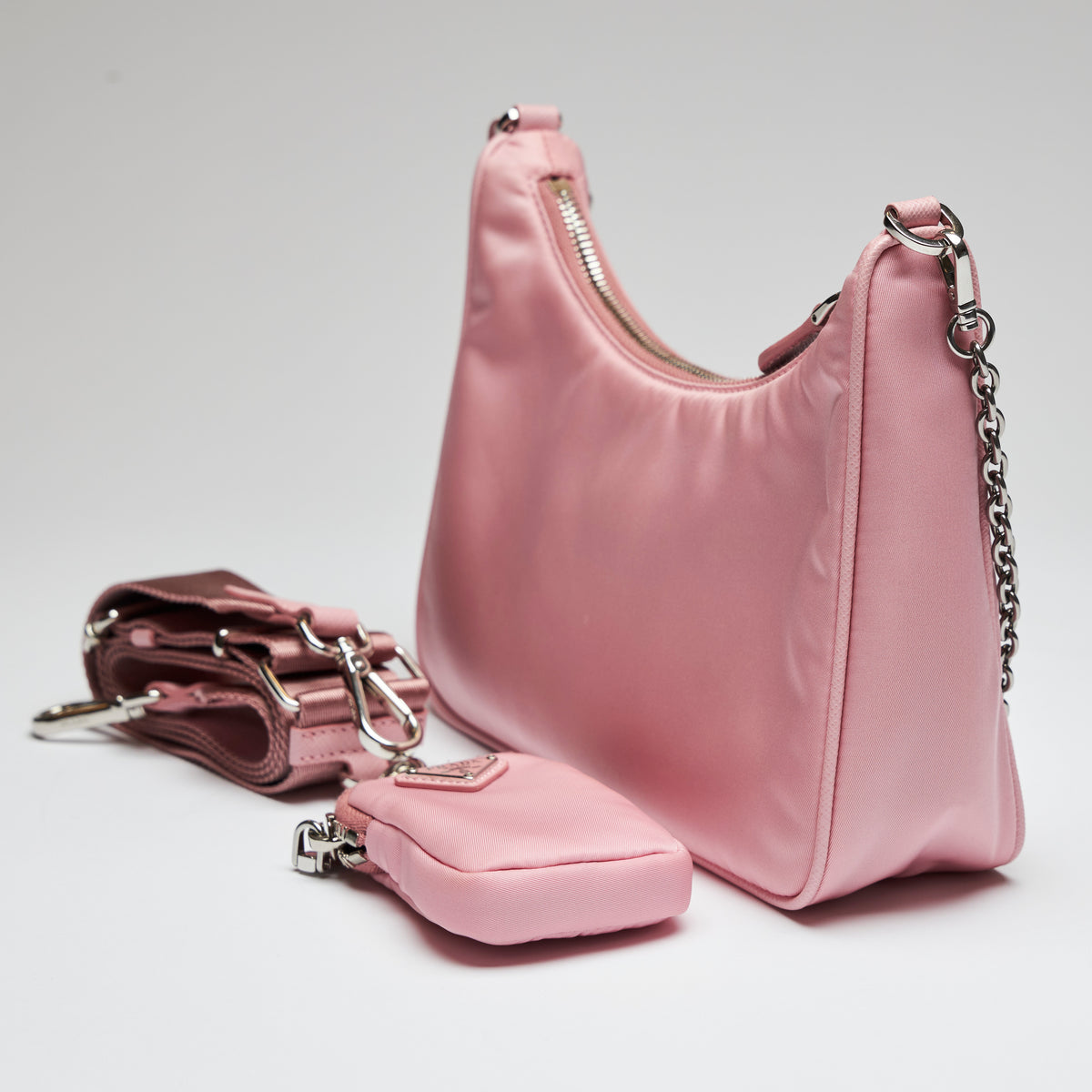 Prada Re-Edition 2005 Shoulder Bag Nylon Begonia Pink in Nylon with  Silver-tone - GB