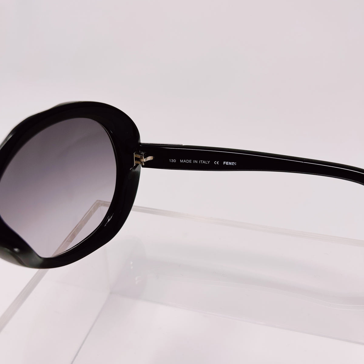 Pre-Loved Black Frame Butterfly Shaped Sunglasses. (close up)