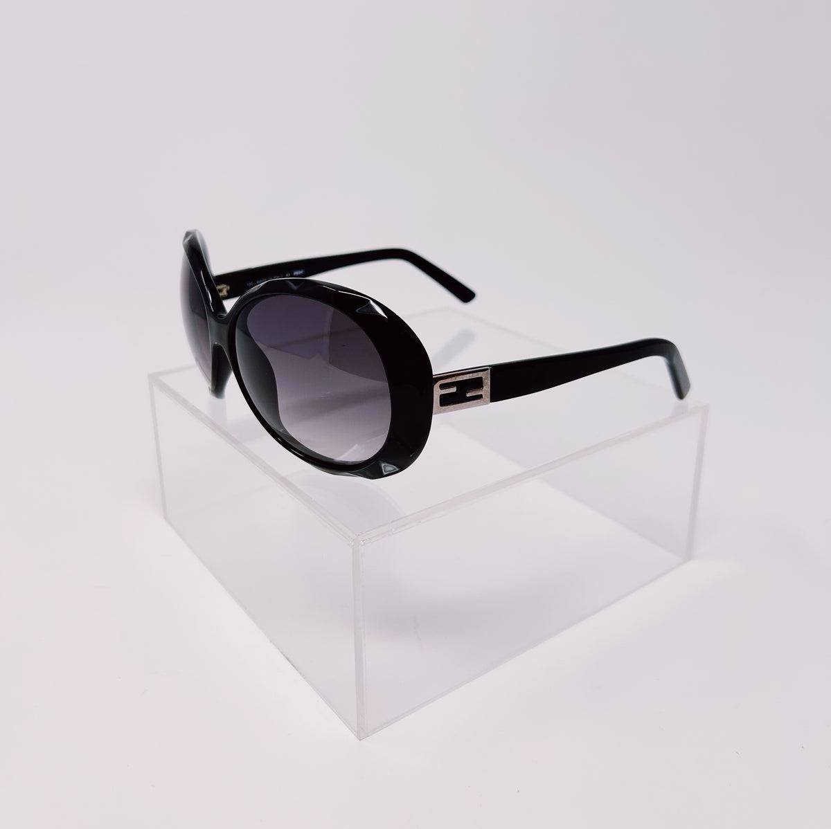 Pre-Loved Black Frame Butterfly Shaped Sunglasses.  (side)