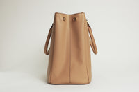 Prada Brown Saffiano Leather Galleria Large Tote Bag (Side)