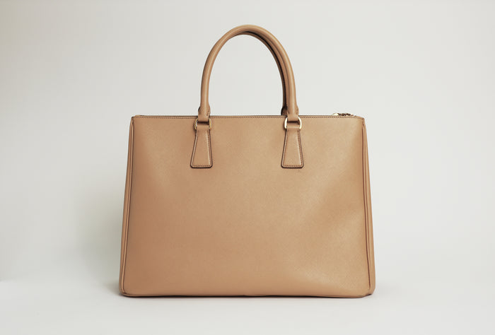 Prada Brown Saffiano Leather Galleria Large Tote Bag (Back)