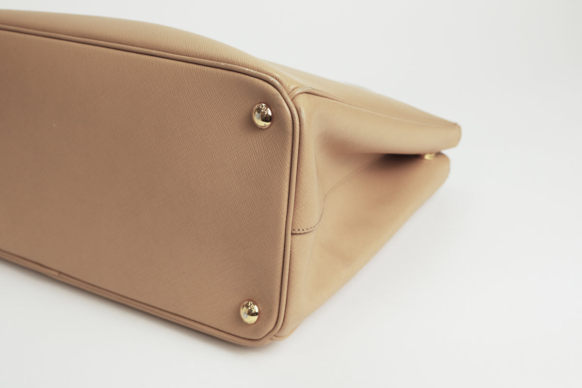 Prada Brown Saffiano Leather Galleria Large Tote Bag (Corners)