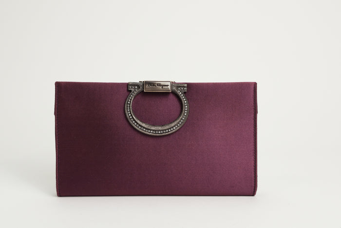 Salvatore Ferragamo Purple Chain Wallet (Back)