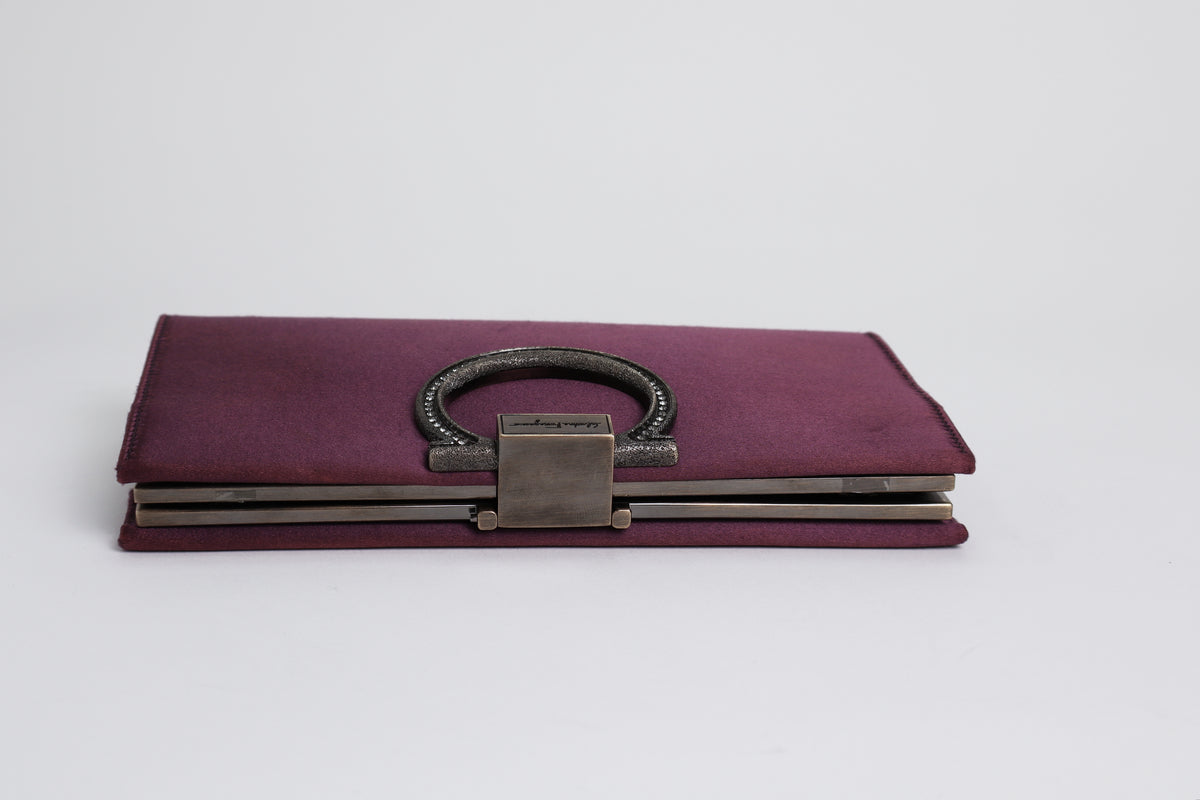 Salvatore Ferragamo Purple Chain Wallet (Front)