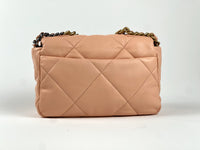 Excellent Pre-Loved Peach Maxi Quilted Leather Flap Bag.(back)