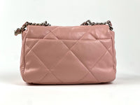 Pre-Loved Pink Maxi Quilted Leather Flap Bag.(back)