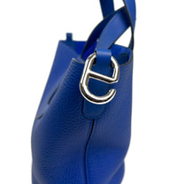 Excellent Pre-Loved Electric Blue Grained Leather Soft Open Tote Bag. (handware)