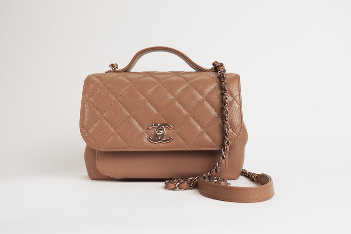 Pre-Loved Chanel Small Business Affinity Flap Bag Cappuccino (Front)