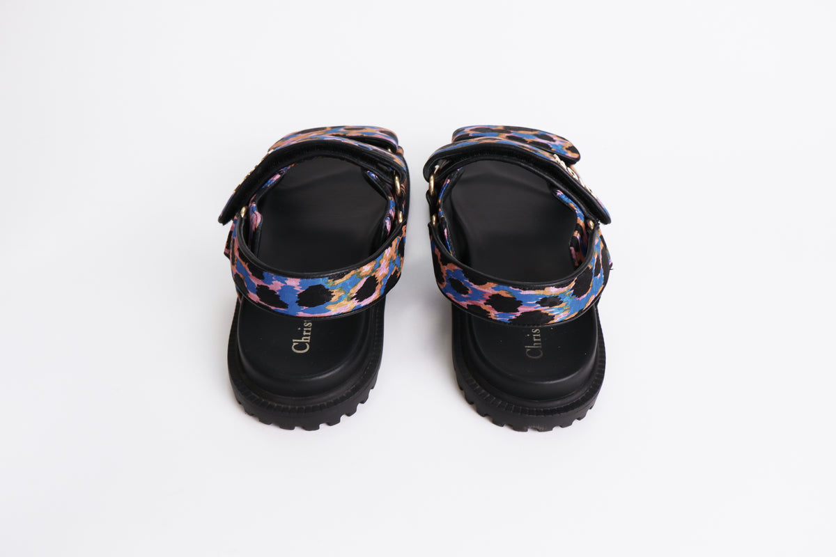 Christian Dior Multicolor Mizza Print DiorAct Sandals Size 39.5