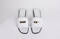 Hermes Giulia White Sandal Size 38