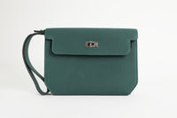 Hermes Kelley Depeches 25 Pouch in Malachite/Green (Front)