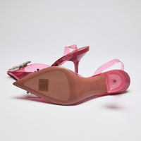 Amina Muaddi Hot Pink PVC Sling Back Heels Size 40(bottom)