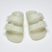Excellent Pre-Loved Frosted Transparent Jelly Sandals with 2 Buckles.(front)