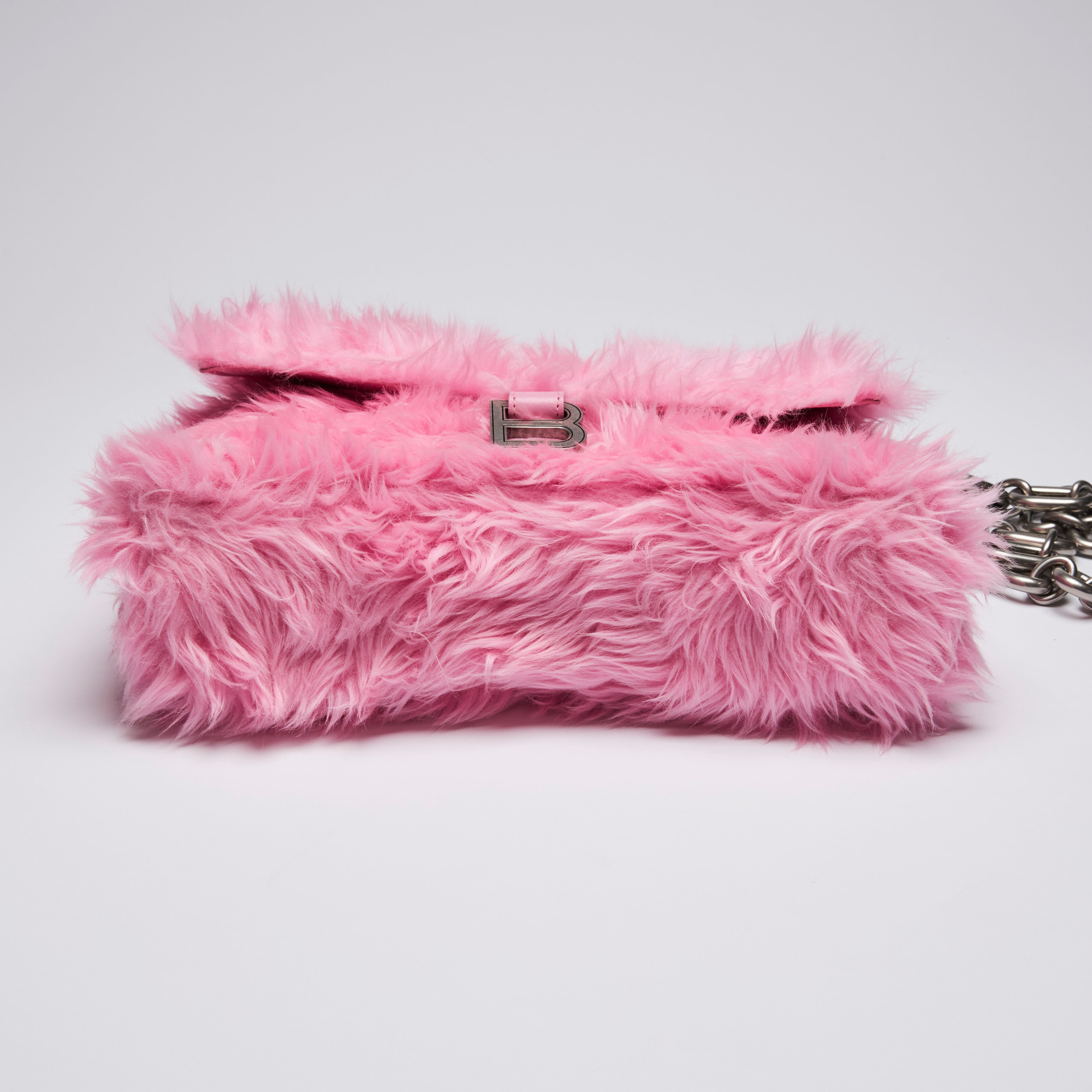 Balenciaga fur clutch online