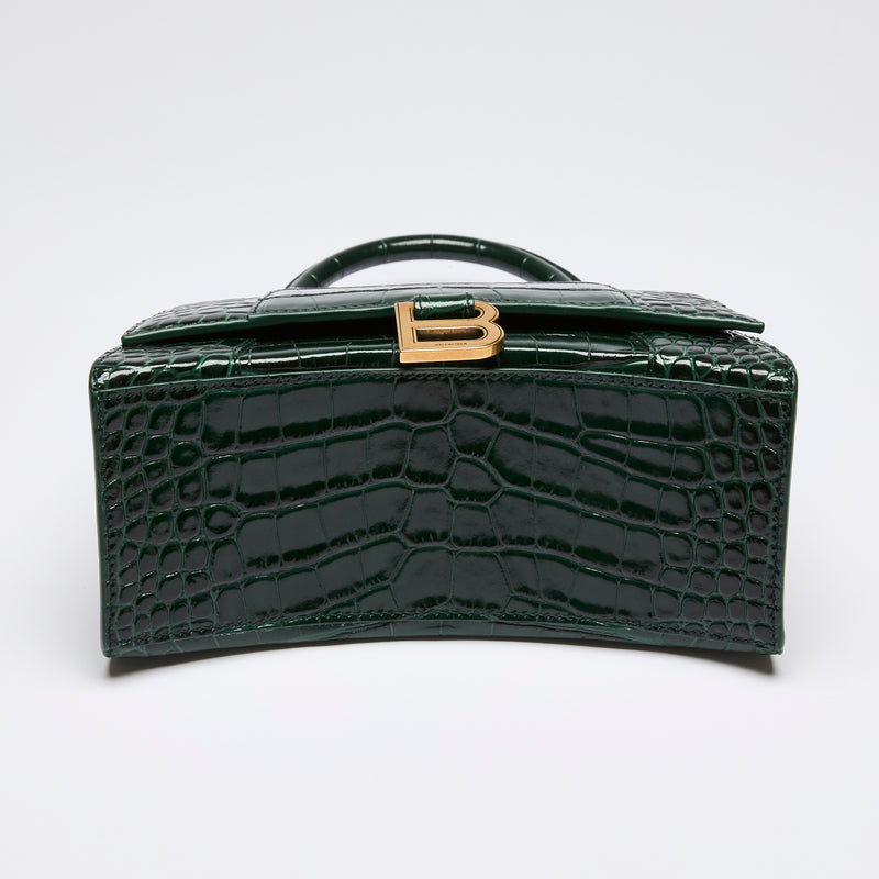 Balenciaga  Green Croc Embossed Hourglass Bag Small (Bottom)