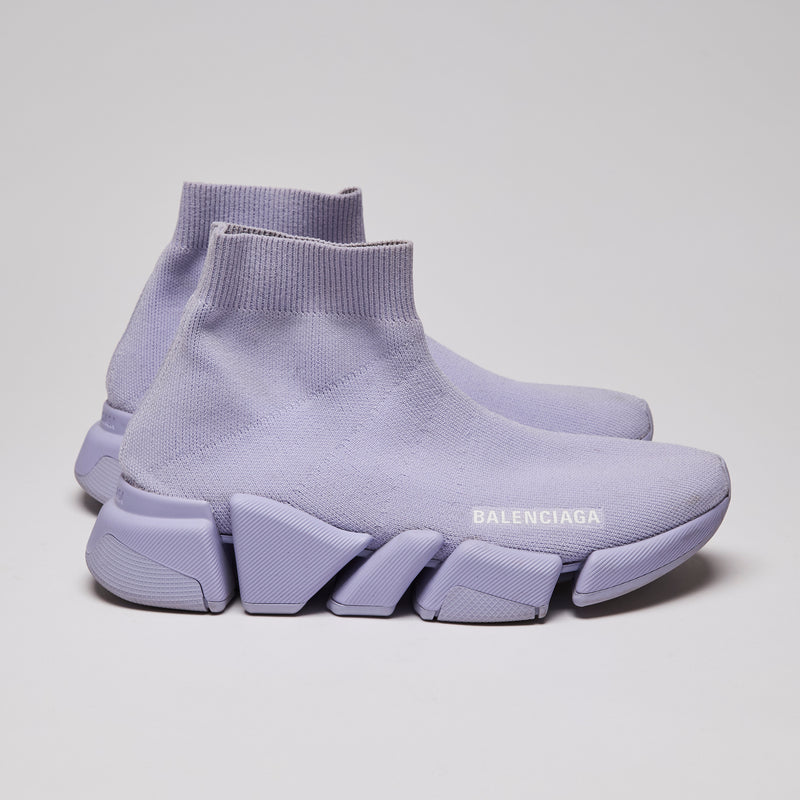 Balenciaga Purple Speed Sneaker Shoes Size 36 (side)