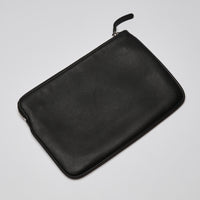 Balenciaga Grained Calfskin Logo Zip Holder Black White