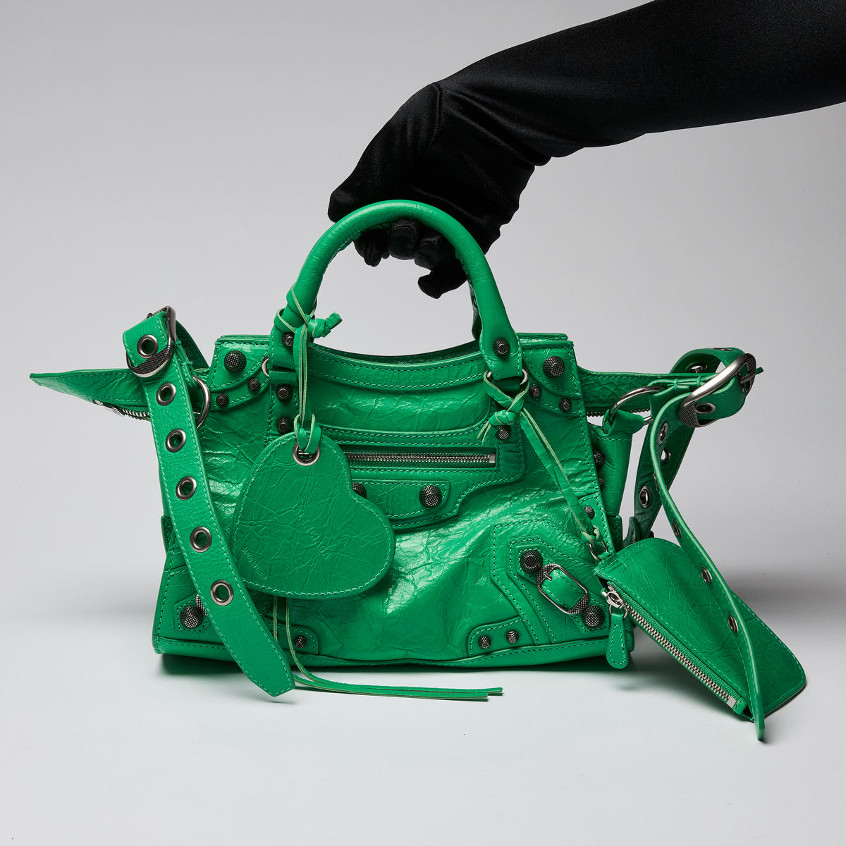 Balenciaga Agneau Arena Neo Cagole City Handbag Vivid Green