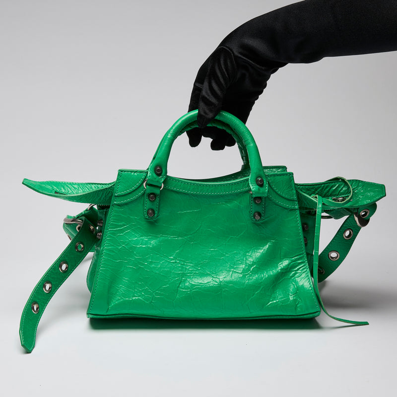 Balenciaga Agneau Arena Neo Cagole City Handbag Vivid Green