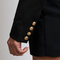 Excellent Pre-Loved Black Cropped Jacket with Gold Buttons(sleeve buttons)