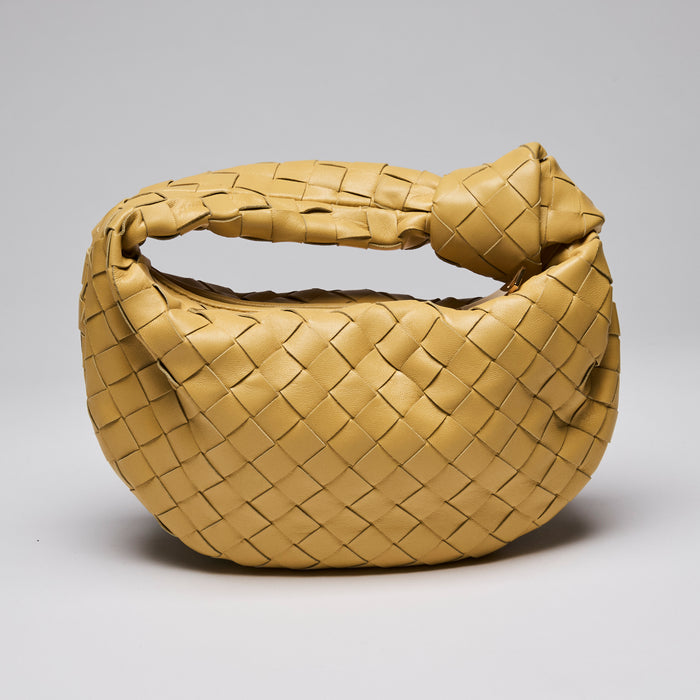 Bottega Veneta Mini Jodie Bag in Yellow Intrecciato Leather