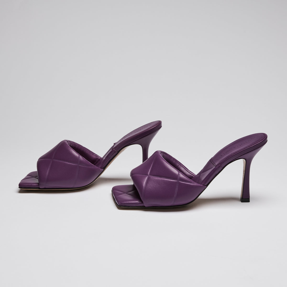 Bottega Plum Leather Heeled Sandals Size 37.5