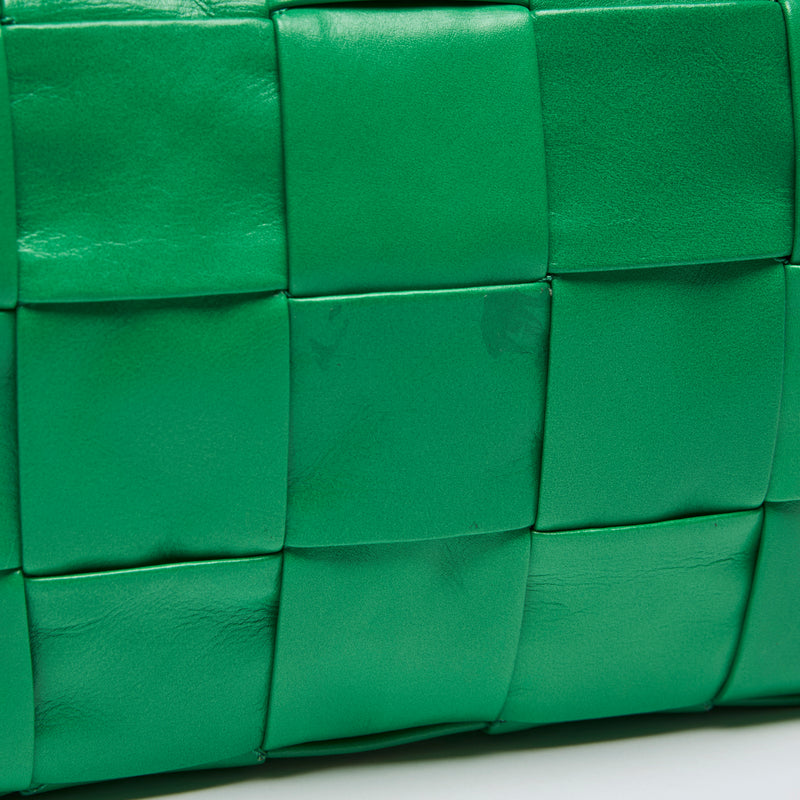 Bottega Veneta Green Intreccio Leather Mini Cassette Bag(stain)