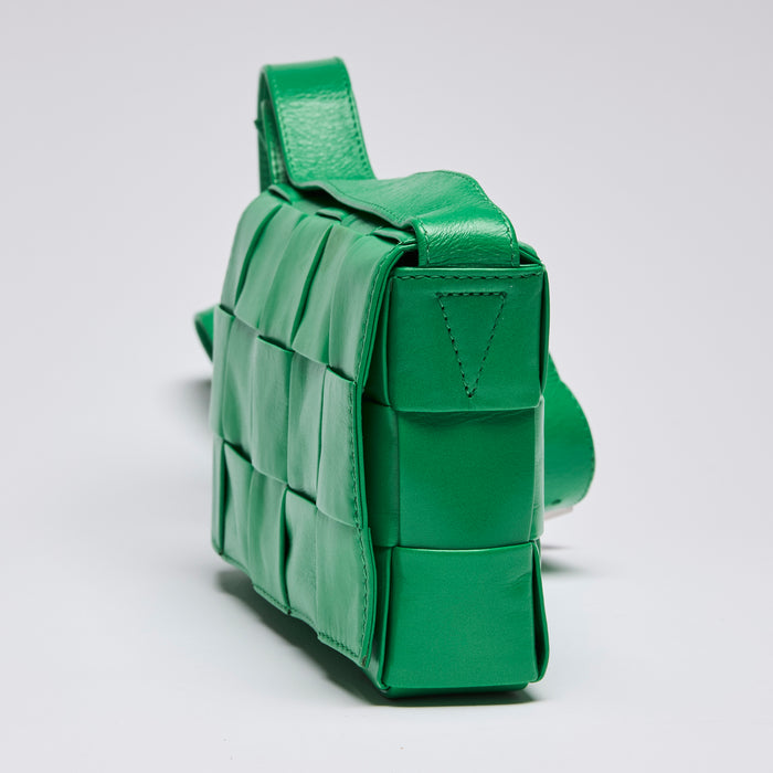 Bottega Veneta Green Intreccio Leather Mini Cassette Bag(side)