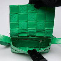 Bottega Veneta Green Intreccio Leather Mini Cassette Bag(interior)