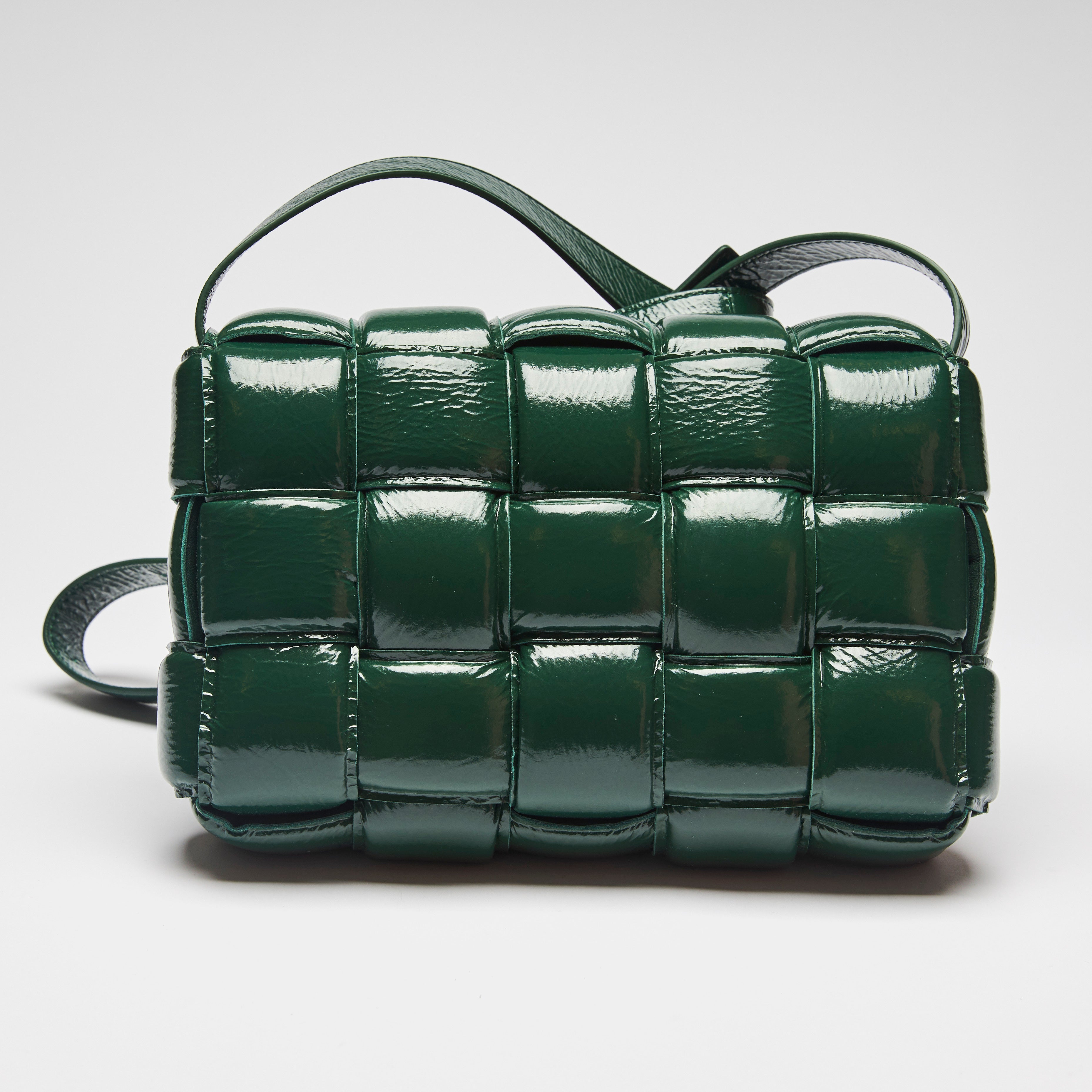 Shop Bottega Veneta The Shiny Cassette Leather Crossbody Bag