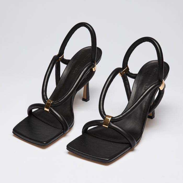 Bottega Venta Black Stretch Strap Sandals Size 40