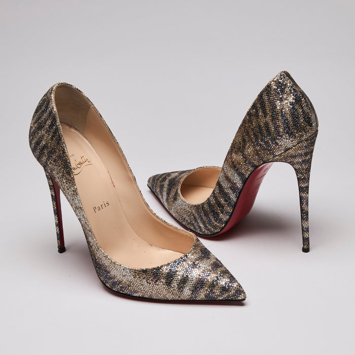 Christian Louboutin Glitter Sirene Pigalle Follies Pumps Gold Size 41