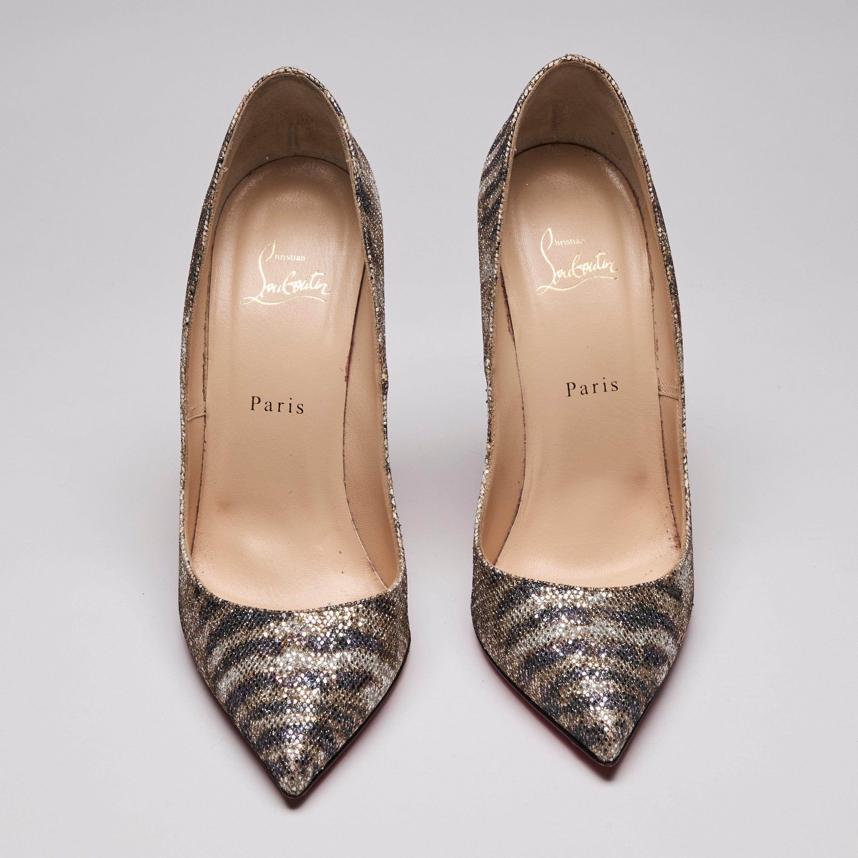 Pigalle follies 100 glittered shops leather pumps