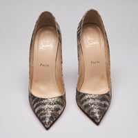 Christian Louboutin Glitter Sirene Pigalle Follies Pumps Gold Size 41