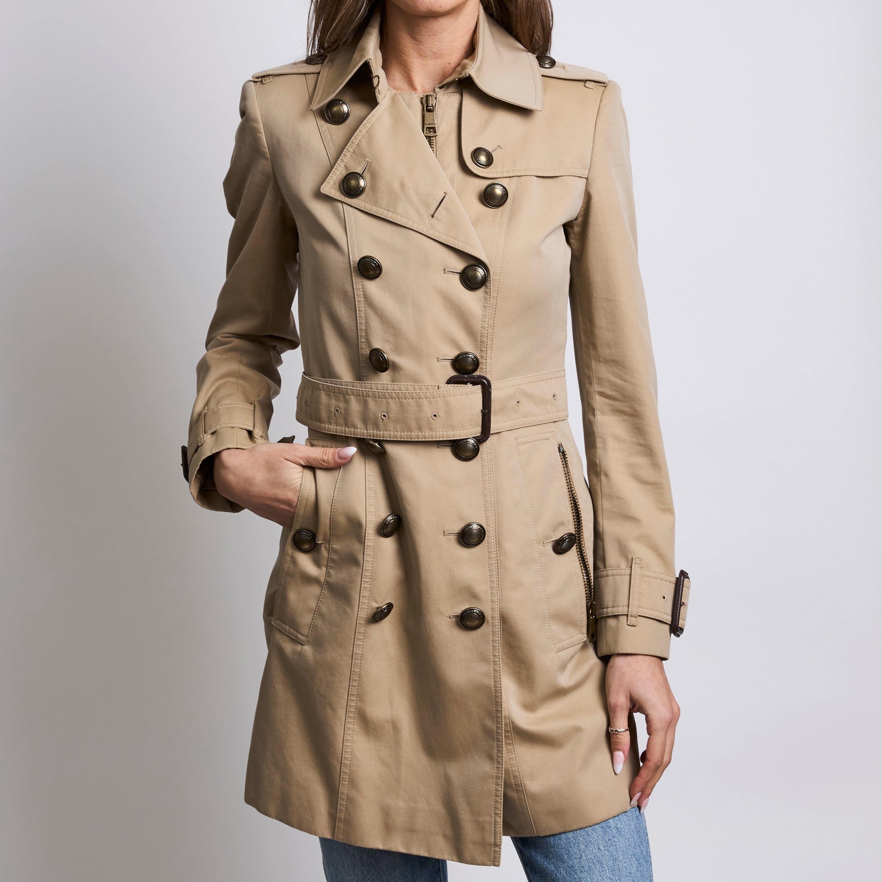 Burberry Khaki Trench Coat Luxury Finds Consignment