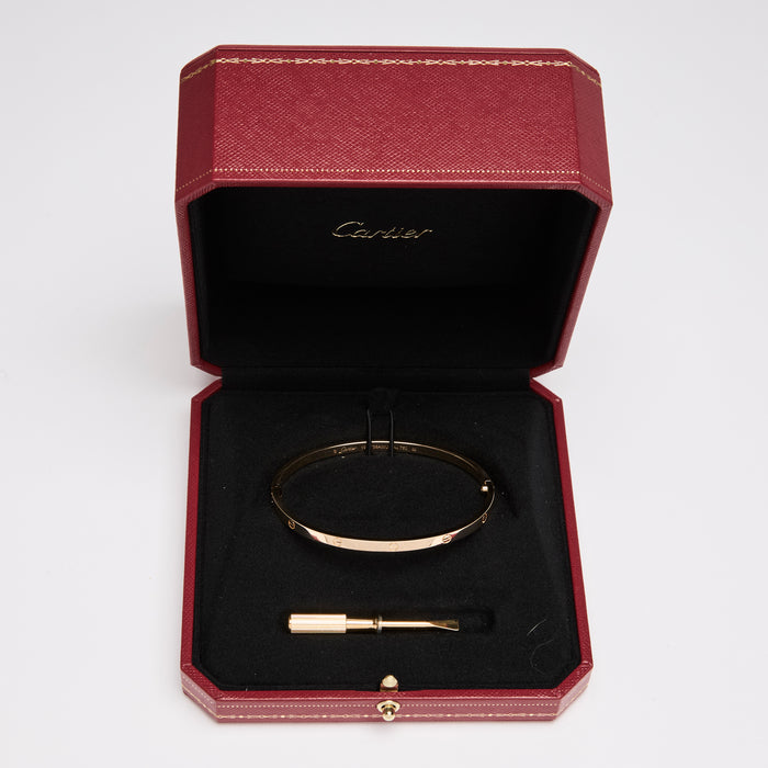 Cartier 18k Yellow Gold Love Bracelet Size 19