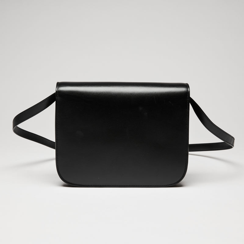 Celine Classic Box Bag in Black Smooth Calfskin Leather