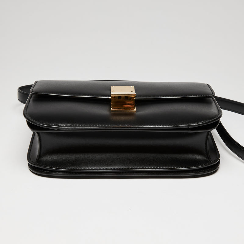 Celine Classic Box Bag in Black Smooth Calfskin Leather