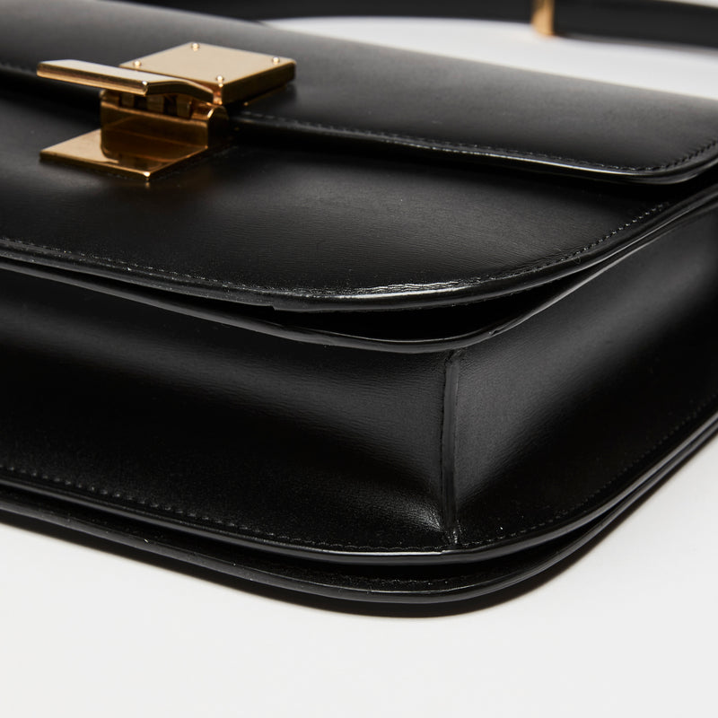 Celine Classic Box Bag in Black Smooth Calfskin Leather