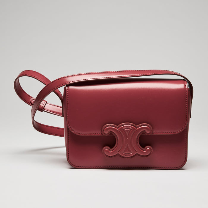 Celine Cuir Triomphe Classique bag in Red Calfskin Leather