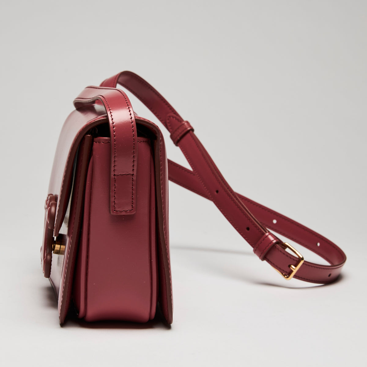 Celine Cuir Triomphe Classique bag in Red Calfskin Leather