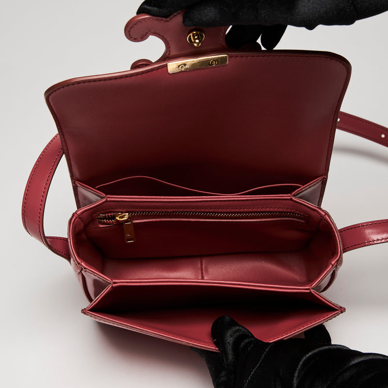 Celine Cuir Triomphe Classique bag in Red Calfskin Leather