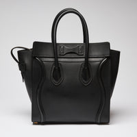 Celine Black Luggage Tote Bag, Micro Size