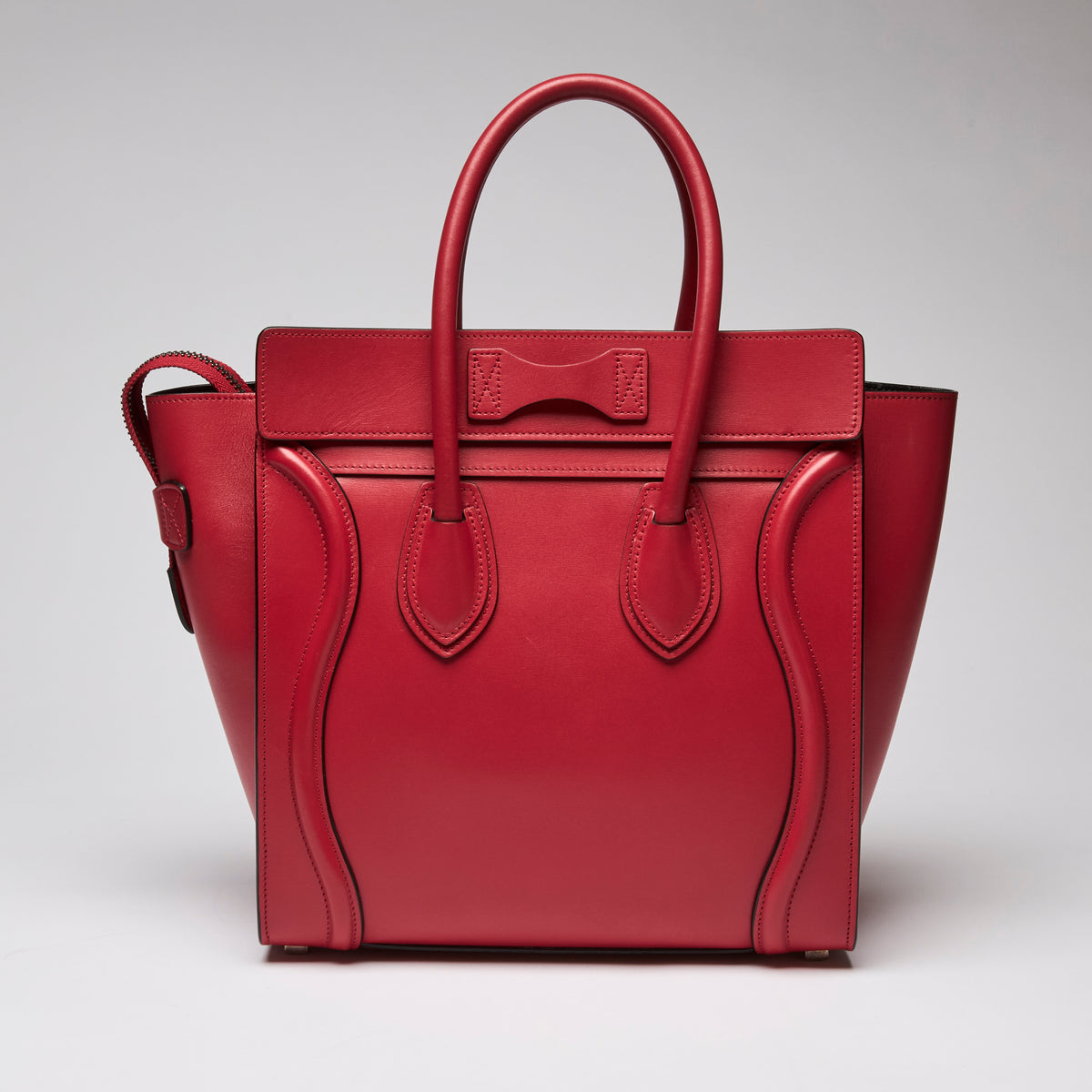 Celine Red Luggage Tote Bag, Micro Size