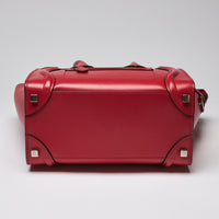 Celine Red Luggage Tote Bag, Micro Size