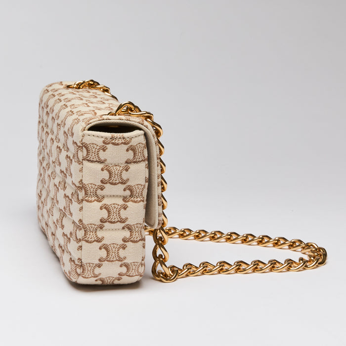 Celine Monogram Fabric Flap Chain Bag