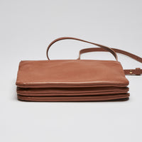 Excellent Pre-Loved Camel Color Soft Leather Crossbody Bag.(bottom)