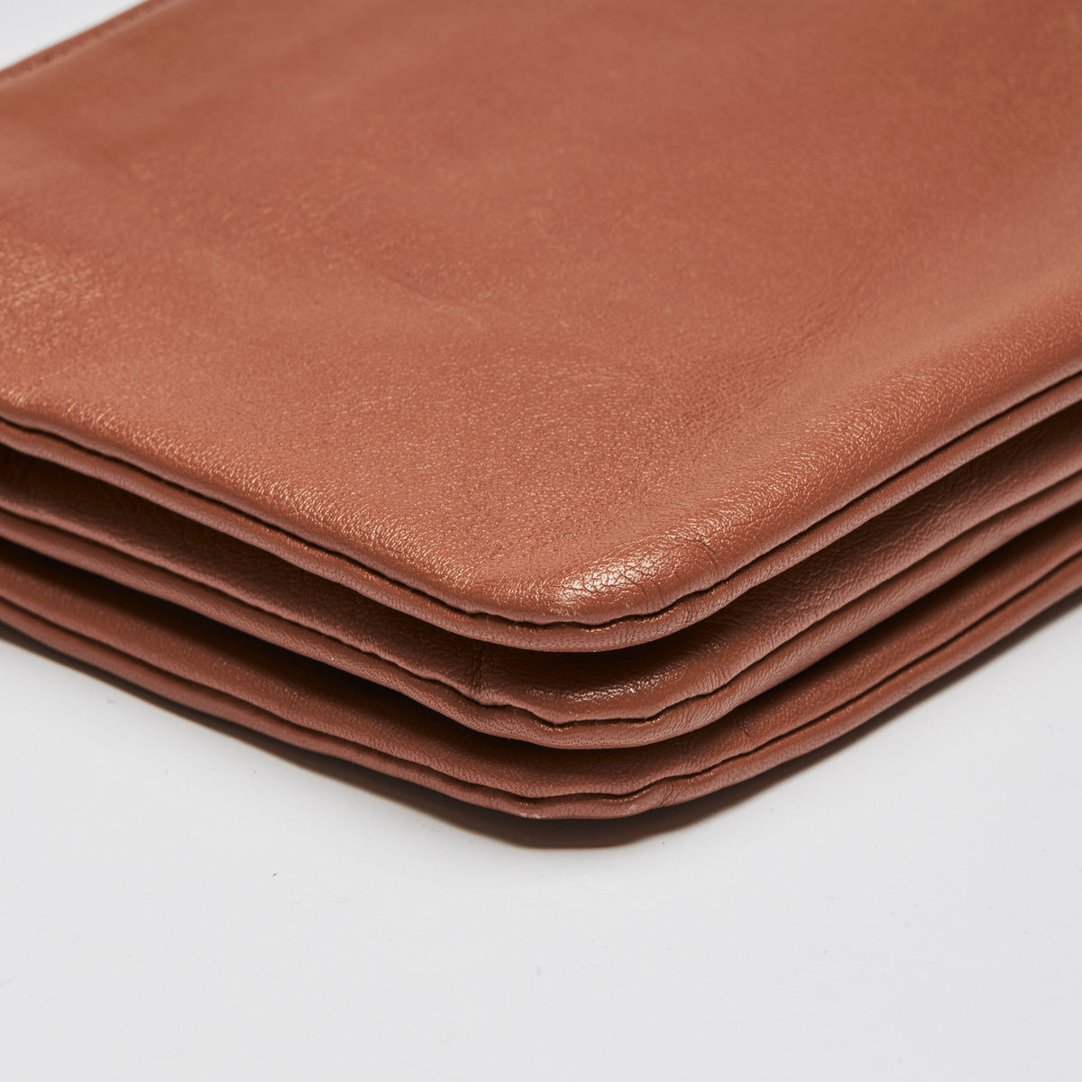Excellent Pre-Loved Camel Color Soft Leather Crossbody Bag.(corner)