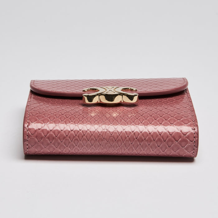 Celine Pink Python Compact Wallet